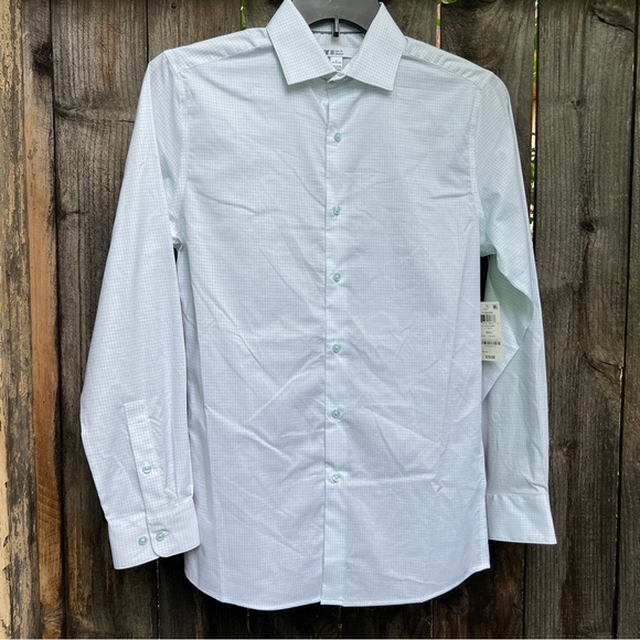 Bar III Mens Dress Shirt Slim Fit Stretch Lite Blue Button - Picture 1 of 12